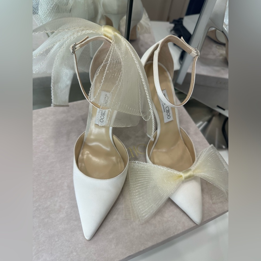 Jimmy Choo Averly Satin Heels with Bow